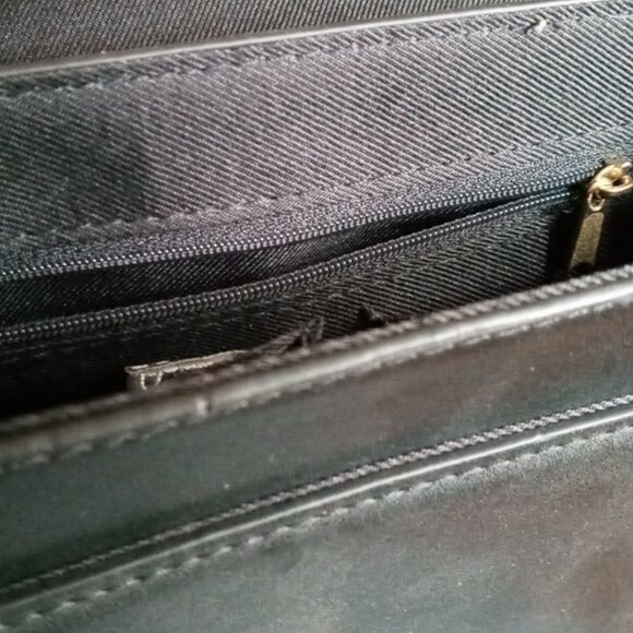 A NEW DAY Gold Details Faux Black Leather Magnetic Top Handle Crossbody Bag - Picture 8 of 16